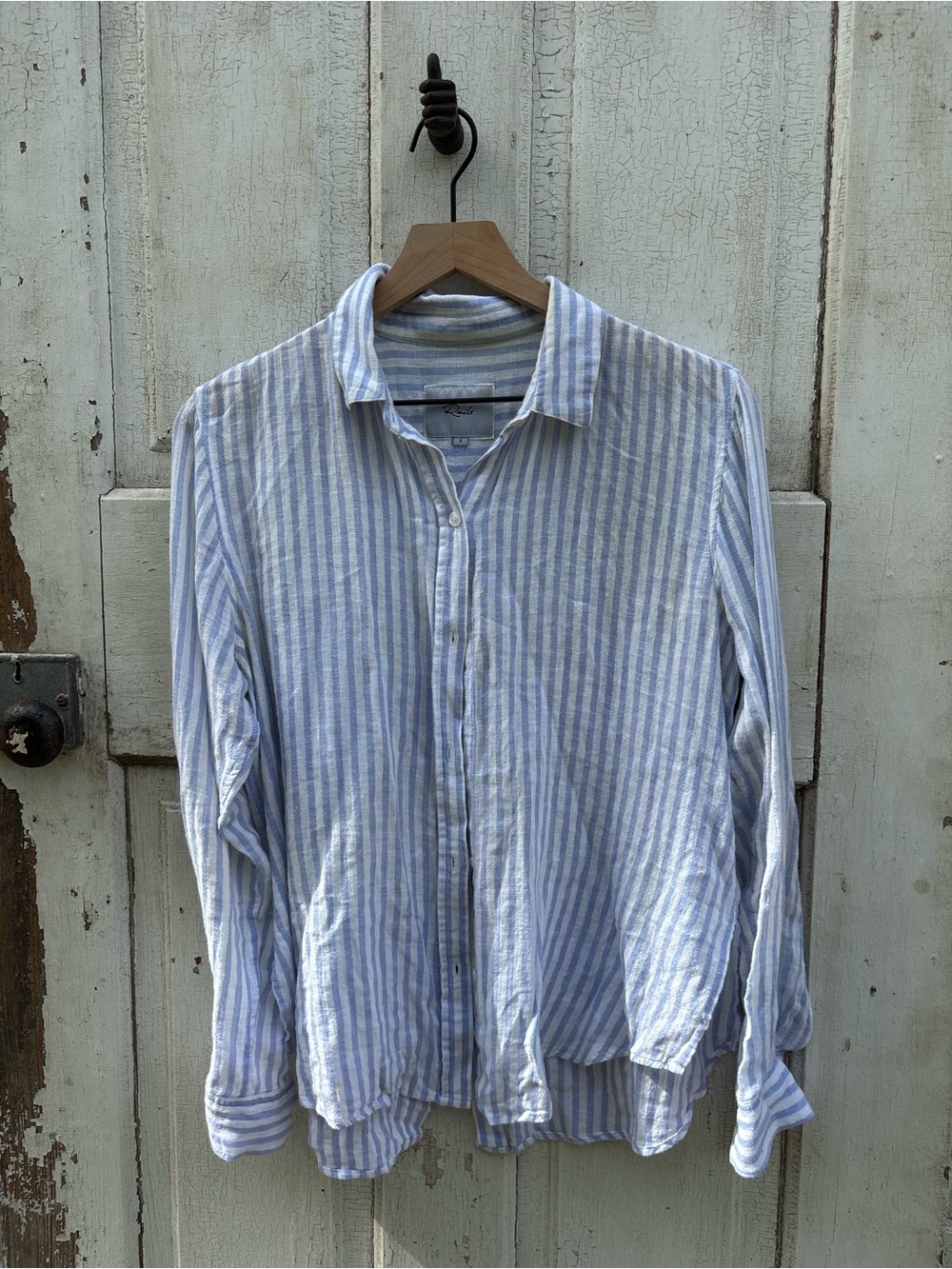 Rails Light Blue & White Striped Casual Button-Down Shirt
